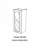 Шкаф верхний со стеклом ВС300 кухня Агава (Антрацит)