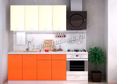 Шкаф верхний ШВУ 550 Кухня Ксения (Оранжевый глянец)
