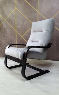Кресло для отдыха Неаполь Модель 2 (Венге/Ткань серый Velutto 52)