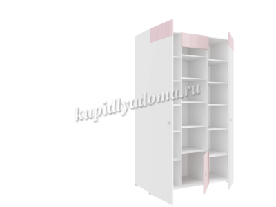 Шкаф комбинированный Алиса с 3 дверями 332.25 исп.3 (Белый/Розовый)